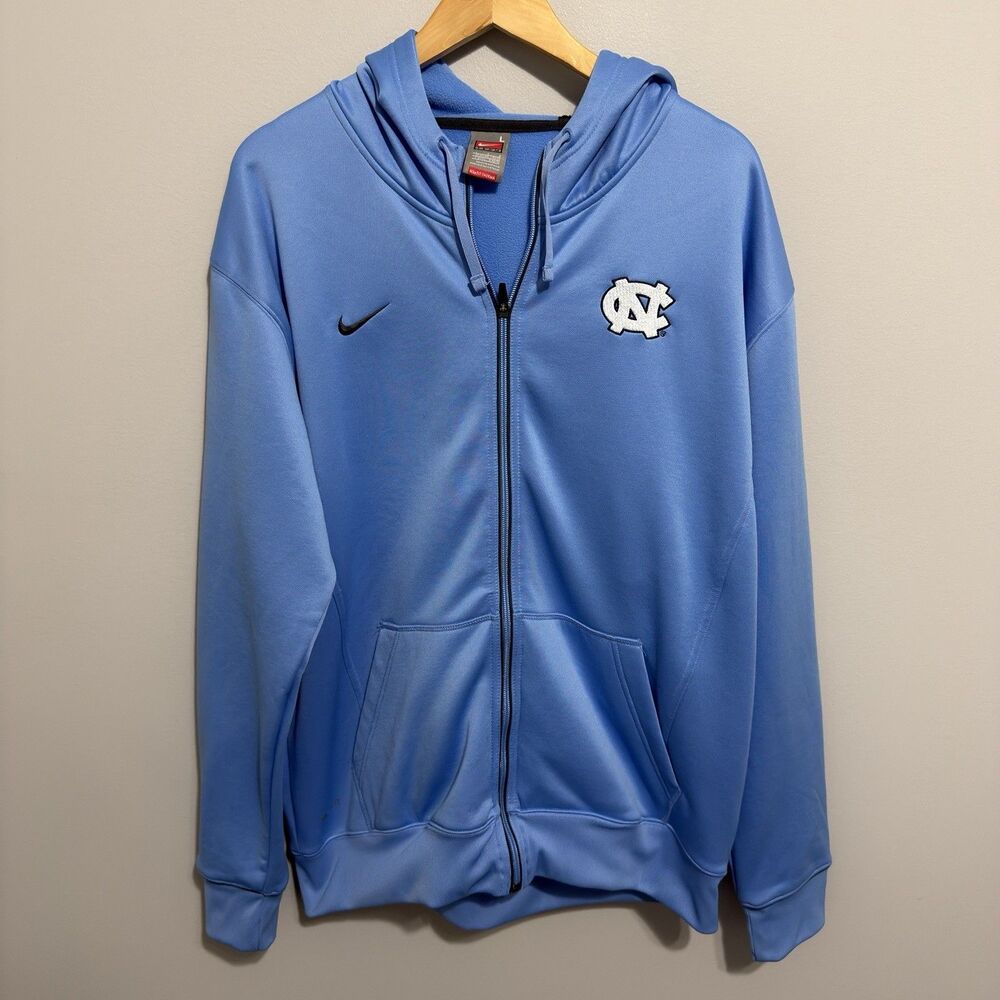 Vintage Nike Team UNC Tar Heels Full Zip Hoodie Mens Size Large
